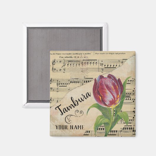 Tambura Tulip — Datablad Music Gepersonaliseerd Magneet (Voorkant / Achterkant)
