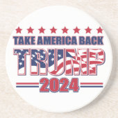 Tame America Bacx Trump 2024 Zandsteen Onderzetter (Voorkant)