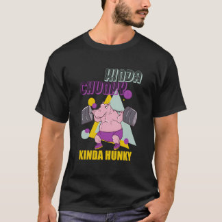 Tamelijk dik en gespierd gewichtheffen bodybuildin t-shirt
