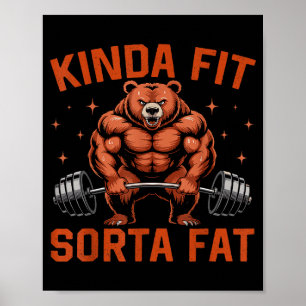 Tamelijk Fit Enigszins Dik Grappige Gym Beer Gewic Poster