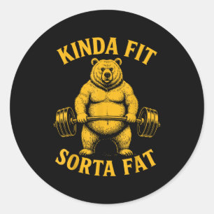 Tamelijk Fit Enigszins Dik Grappige Gym Beer Gewic Ronde Sticker