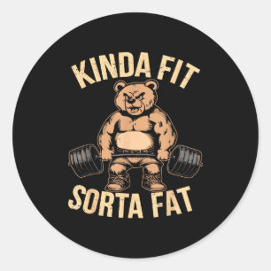 Tamelijk Fit Enigszins Vet - Grappige Gym Beer Gew Ronde Sticker