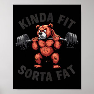 Tamelijk Fit Enigszins Vet Grappige Gym Bulldog Ge Poster