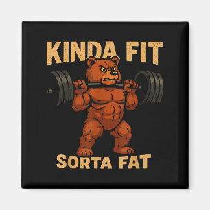 Tamelijk Fit Enigszins Vet Sterke Cartoon Beer Gym Magneet