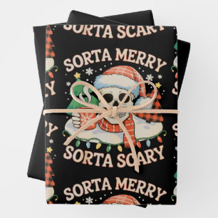 Tamelijk Vrolijke Tamelijk Enge Skelet Kerstmis Xm Inpakpapier Vel