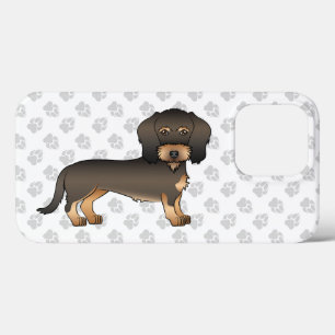 Tamhond Draadharige Dachshund Cartoon Hond & Poota iPhone 13 Pro Hoesje