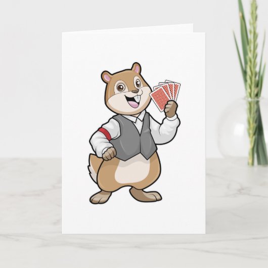 Tamia au poker avec des cartes de poker (Devant)