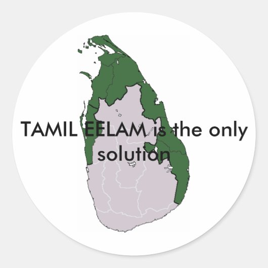 TAMIL EELAM is de enige oplossing Ronde Sticker (Voorkant)