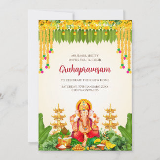 Tamil Gruhapravesham nodigt Telugu Housewarming ui Kaart