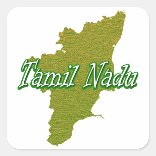Tamil Nadu Vierkante Sticker (Voorkant)