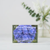 TamiraZDesigns Carte de visite Blue Hydrangea (Debout devant)
