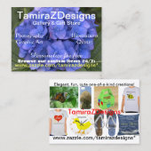 TamiraZDesigns Carte de visite Blue Hydrangea (Devant / Derrière)