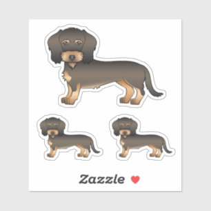 Tamme Everzwijn Ruwharige Dachshund Schattige Cart Sticker