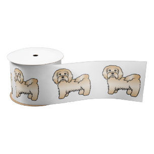 Tamme Havanese Honden Cute Cartoon Illustratie Lint