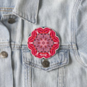 TAMMY ~ White Pink Green BLY ~ Ronde Button 7,6 Cm (In situ)
