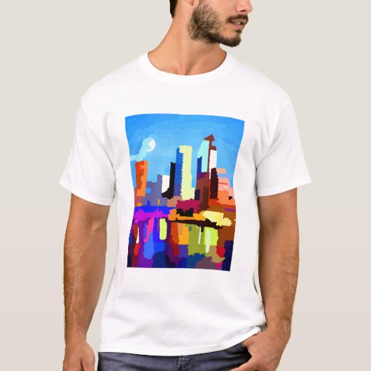 Tampa Bay Skyline Moonrise T-shirt (Voorkant)