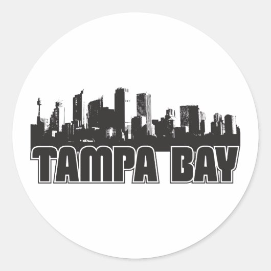 Tampa Bay Skyline Ronde Sticker (Voorkant)
