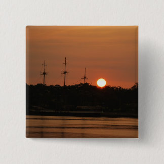 Tampa Bay Sunset & Pirate Ship... Vierkante Button 5,1 Cm