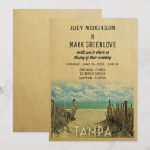 Tampa Beach Vintage Wedding Invitation Kaart (Voorkant / Achterkant)