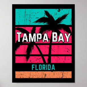 Tampa en Florida Vakantie Souvenir Surfen Vintage Poster