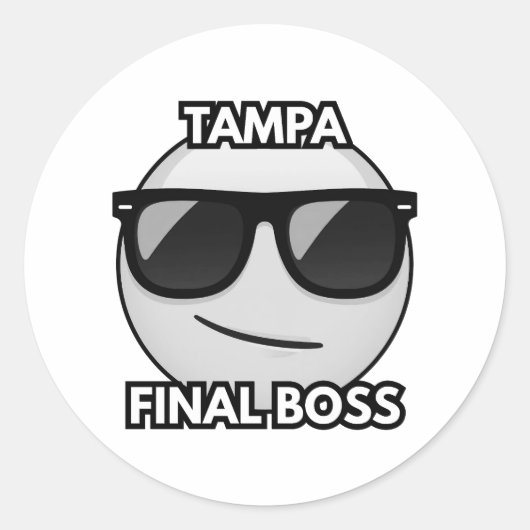 Tampa Final Boss Cool Emoji Sticker (Voorkant)