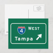 Tampa, FL Road Sign Briefkaart (Voorkant / Achterkant)
