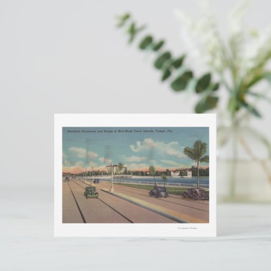 Tampa, FL - Uitzicht van Bayshore Blvd, Bridge Briefkaart (Staand voorkant)