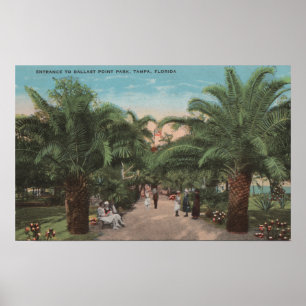 Tampa, FL - Uitzicht van de Ingang van het Park Ba Poster
