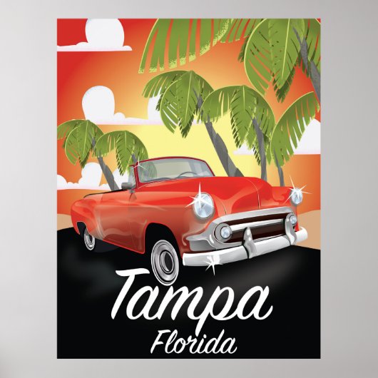 Tampa Florida affiche de voyage vintage (Devant)