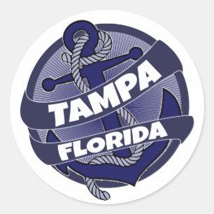 Tampa Florida ankerstickers Ronde Sticker