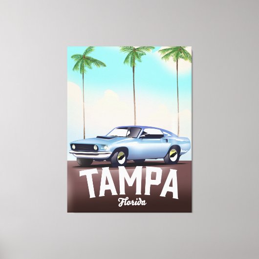 Tampa Florida auto reisposter Canvas Afdruk (Voorkant)