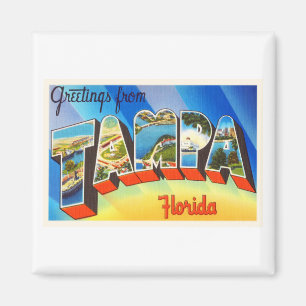 Tampa Florida FL Old Vintage Travel Souvenir Magneet