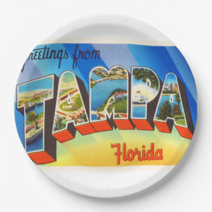 Tampa Florida FL Old Vintage Travel Souvenir Papieren Bordje