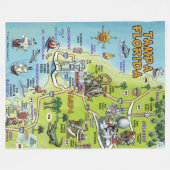 Tampa Florida Fun Map Fleece Deken (Voorkant (Horizontaal))