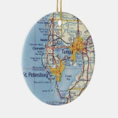Tampa Florida Map Keramisch Ornament (Rechts)