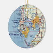 Tampa Florida Map Keramisch Ornament (Links)