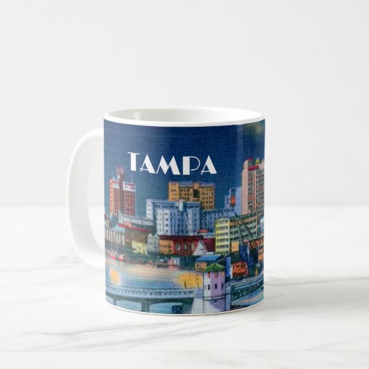  Tampa Florida Skyline 1940s Koffee Mok (Voorkant links)