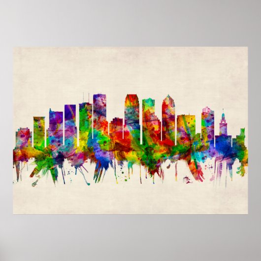 Tampa Florida Skyline Poster (Voorkant)