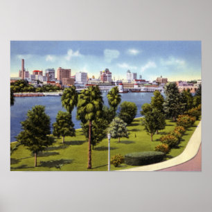 Tampa Florida Skyline van Davis Island Poster