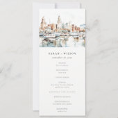Tampa Florida Skyline Watercolor Wedding Programme (Devant)