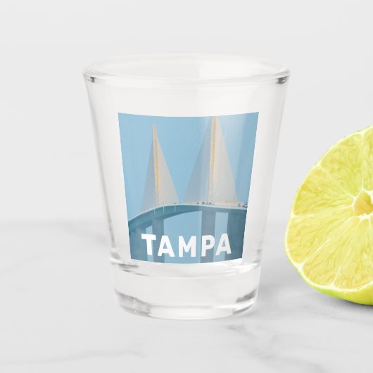 Tampa, Florida skyway bridge foto Shot Glas (Voorkant)