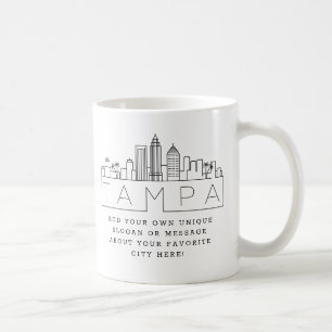 Tampa, Florida Stylized Skyline   Aangepaste sloga Koffiemok