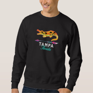 Tampa Florida Usa Alligator Retro Sun Palm Trees S Trui