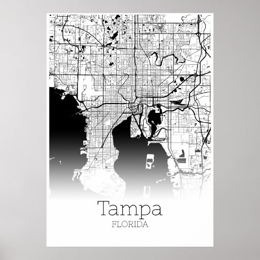 Tampa Map - Florida - City Map Poster (Voorkant)