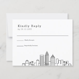 Tampa, Mariage de Floride   Stylisé Skyline RSVP