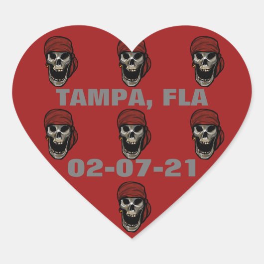 TAMPA SKULLS HART STICKER (Voorkant)