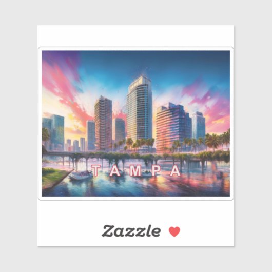 Tampa Skyline Abstracte kunst Sticker (Vel)