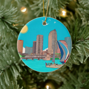 Tampa Skyline Florida USA Keramisch Ornament