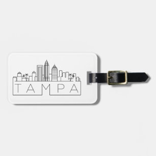 Tampa Stylized City Skyline Bagagelabel