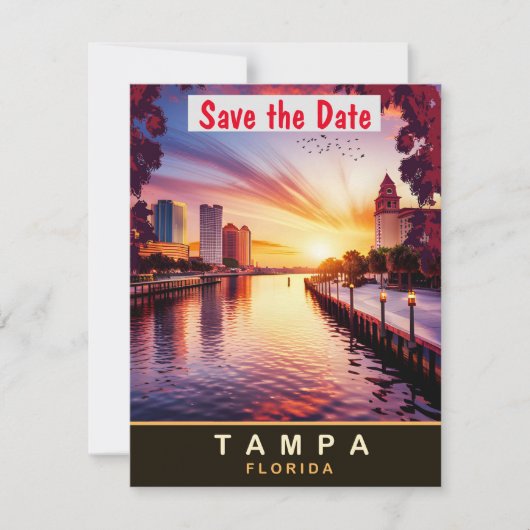 Tampa Waterfront, Florida, Reizen Briefkaart (Voorkant)